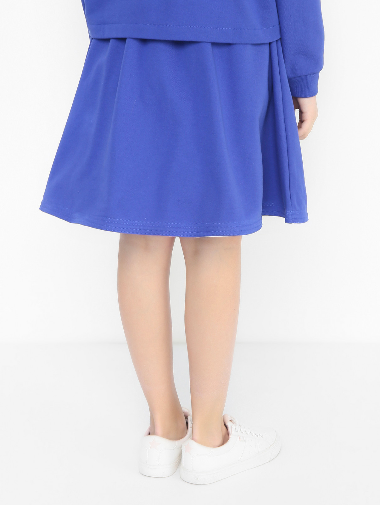 Хлопковая юбка с пайетками Marni  –  МодельВерхНиз1  – Цвет:  Синий