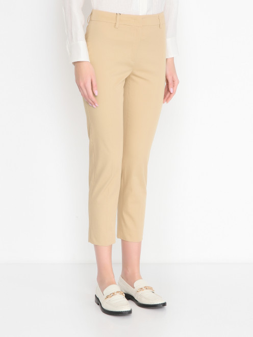 Укороченные брюки из хлопка Weekend Max Mara - МодельВерхНиз