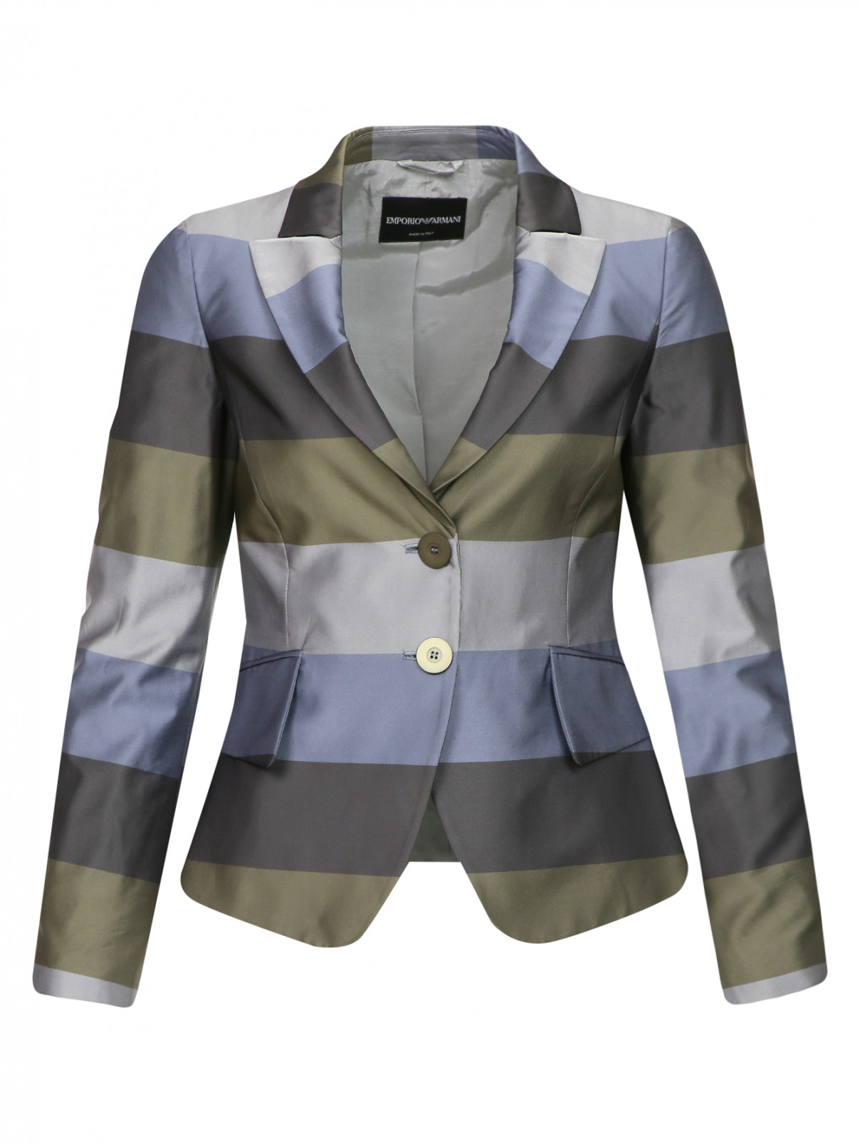 Пиджак в полоску Emporio Armani  –  Общий вид  – Цвет:  Серый