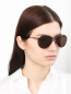 Солнцезащитные очки в оправе из металла Emporio Armani  –  МодельОбщийВид