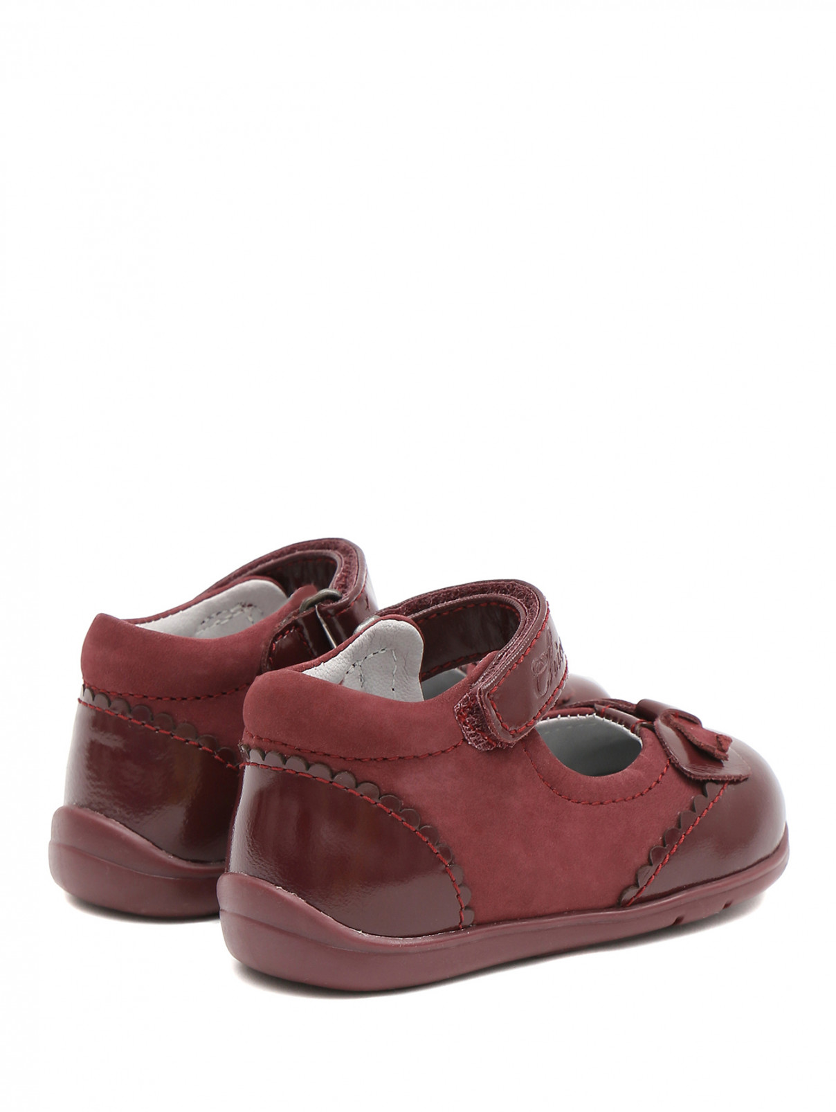 Кожаные туфли с бантиком Chicco  –  Обтравка2  – Цвет:  Красный