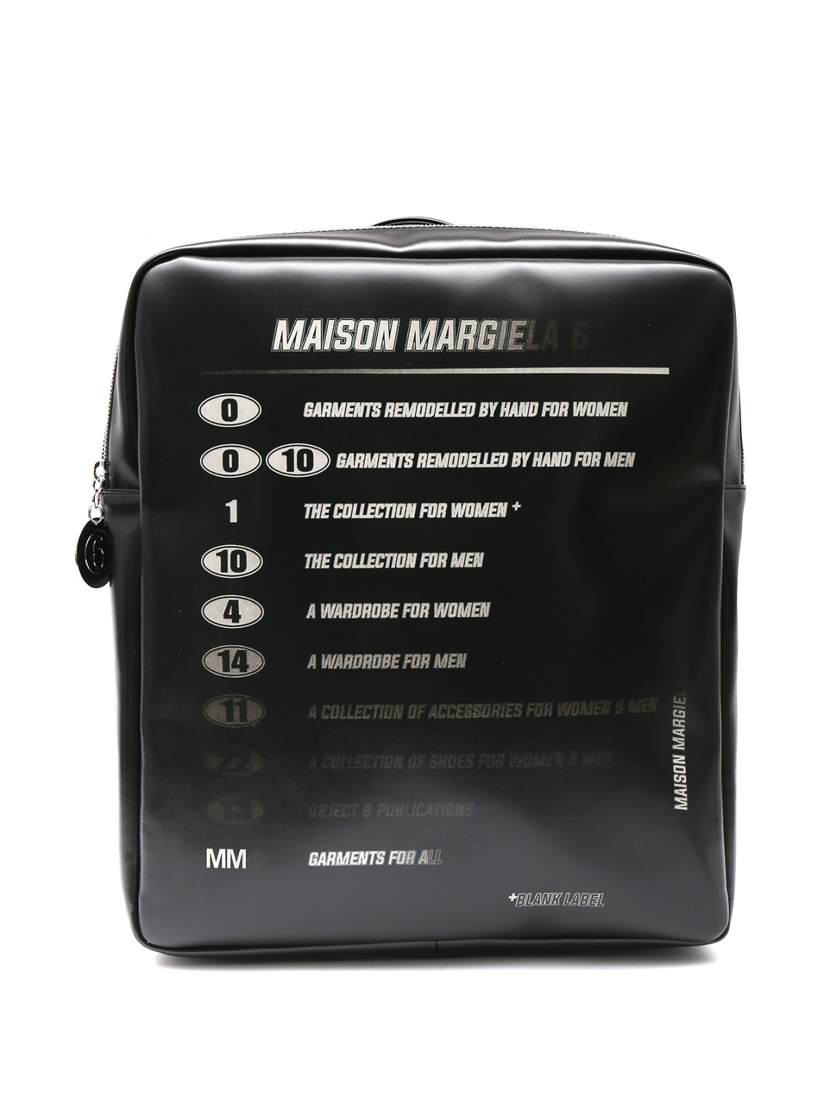 Рюкзак из эко-кожи с принтом MM6  –  Общий вид  – Цвет:  Черный