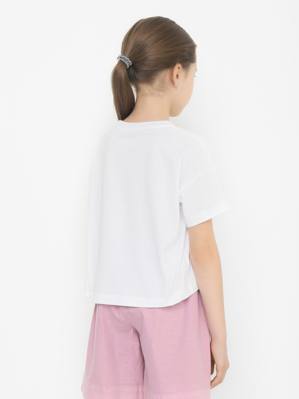Хлопковая футболка с аппликацией Il Gufo  –  МодельВерхНиз1  – Цвет:  Белый