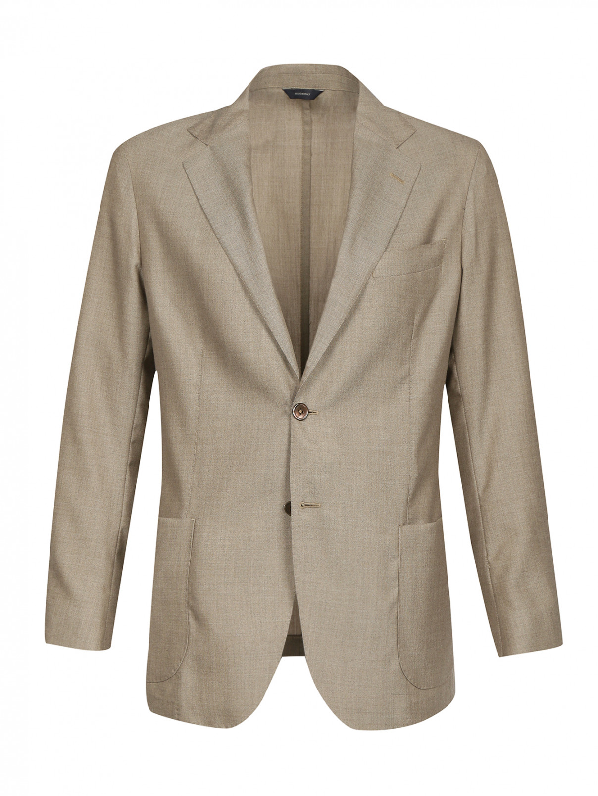 Однобортный пиджак из кашемира Tombolini  –  Общий вид  – Цвет:  Бежевый