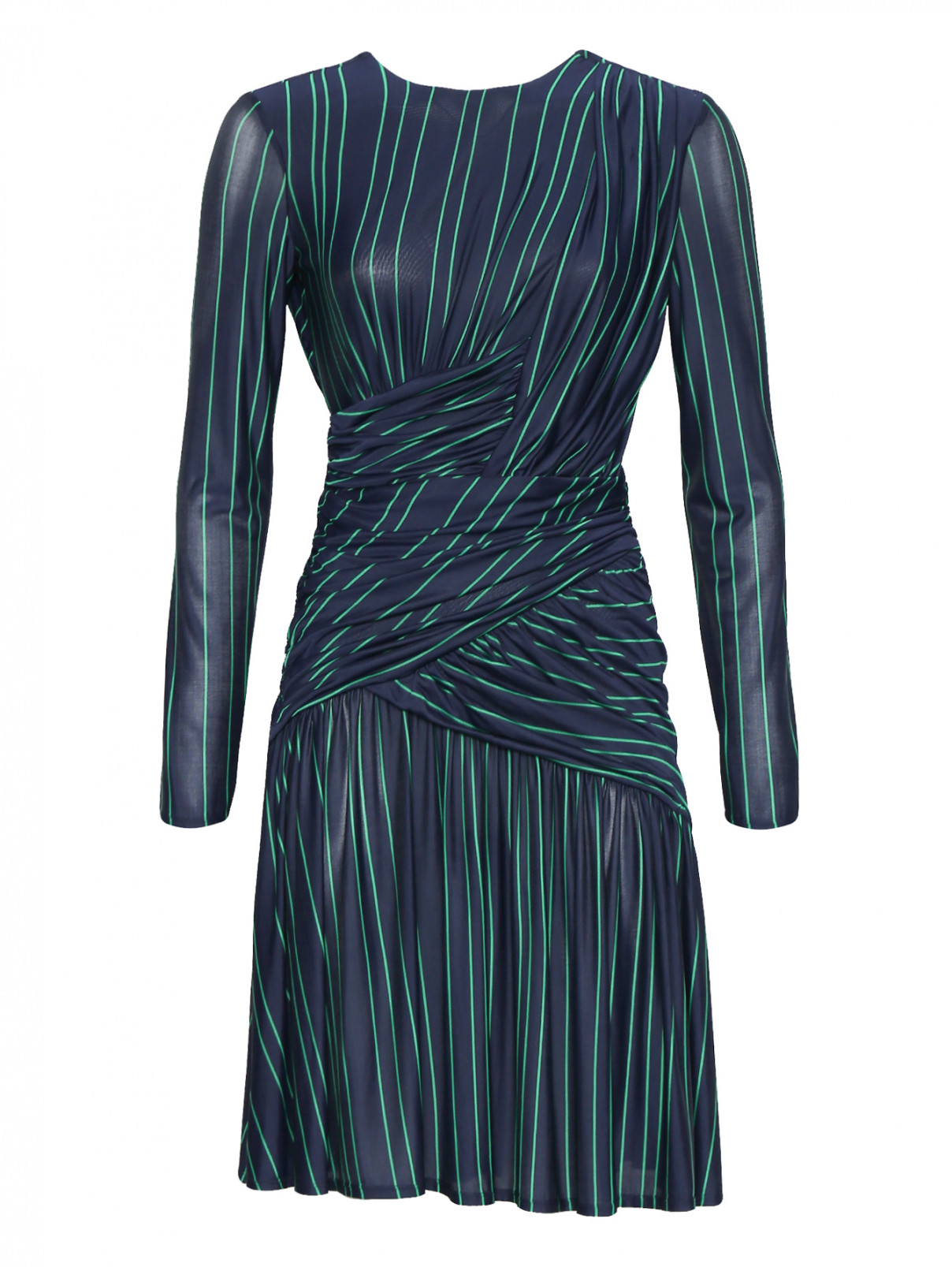Платье-миди с узором полоска Sportmax  –  Общий вид  – Цвет:  Узор