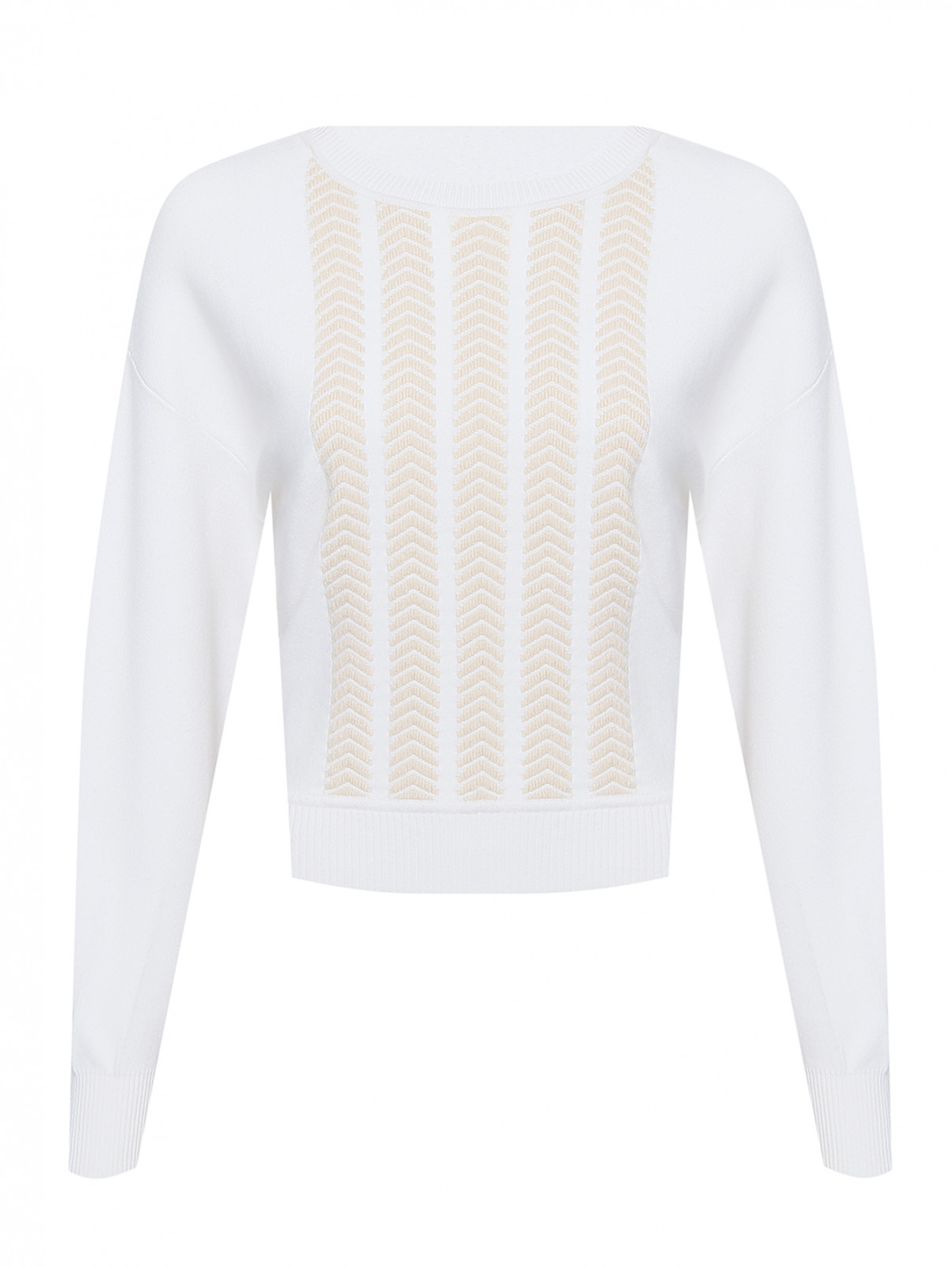 Джемпер свободного кроя с вышивкой Sportmax Code  –  Общий вид  – Цвет:  Белый