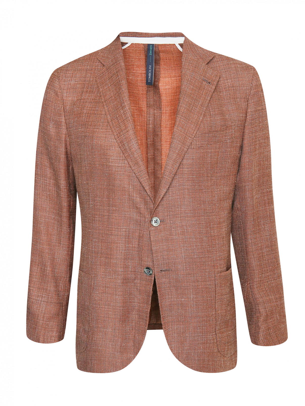 Пиджак из шерсти и шелка Tombolini  –  Общий вид  – Цвет:  Коричневый