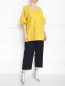 Кружевная блуза свободного кроя с коротким рукавом Persona by Marina Rinaldi  –  МодельОбщийВид