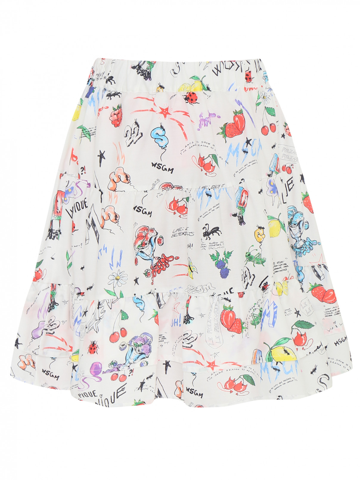 Хлопковая юбка с узором MSGM  –  Общий вид  – Цвет:  Узор