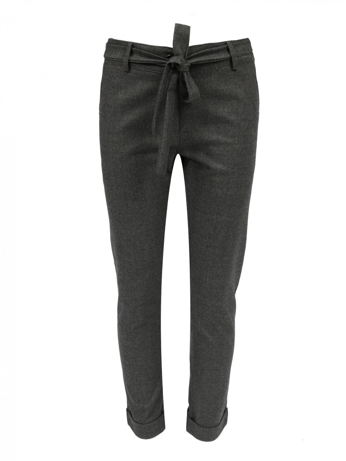 Прямые брюки из шерсти Aletta Couture  –  Общий вид  – Цвет:  Серый
