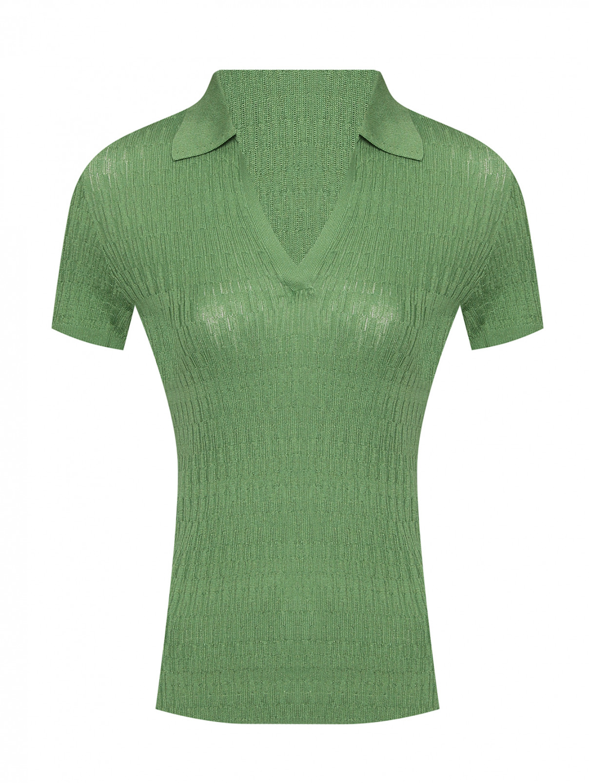 Трикотажное поло с короткими рукавами Max&Co  –  Общий вид  – Цвет:  Зеленый