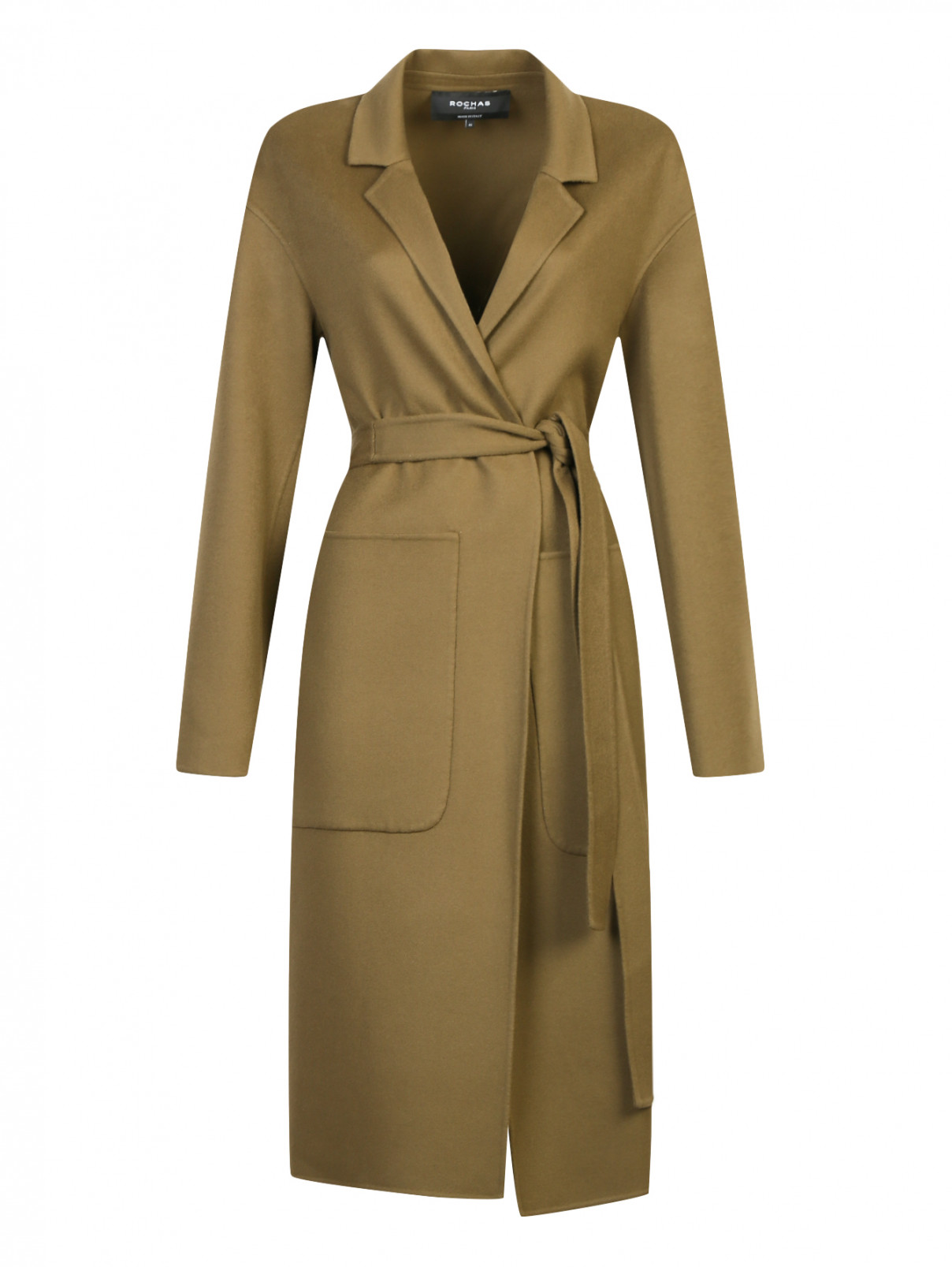 Пальто из шерсти с накладными карманами Rochas  –  Общий вид  – Цвет:  Зеленый