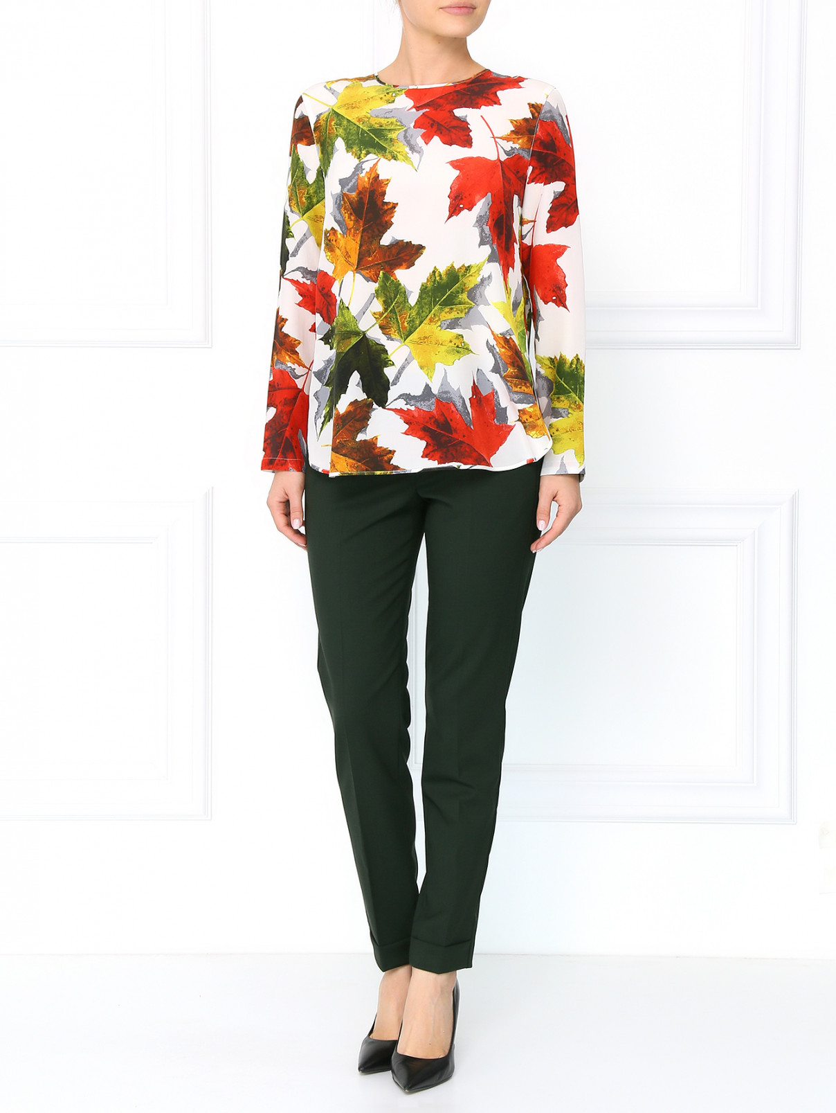 Блуза из шелка с узором Sportmax  –  Модель Общий вид  – Цвет:  Узор