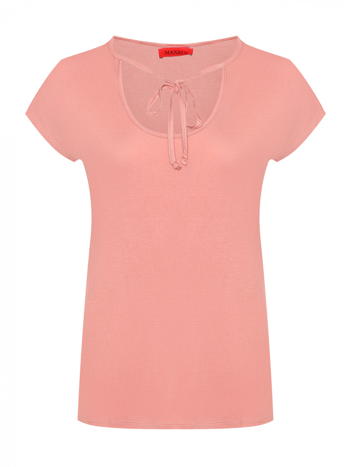 Блуза из смешанной вискозы Max&Co  –  Общий вид  – Цвет:  Розовый