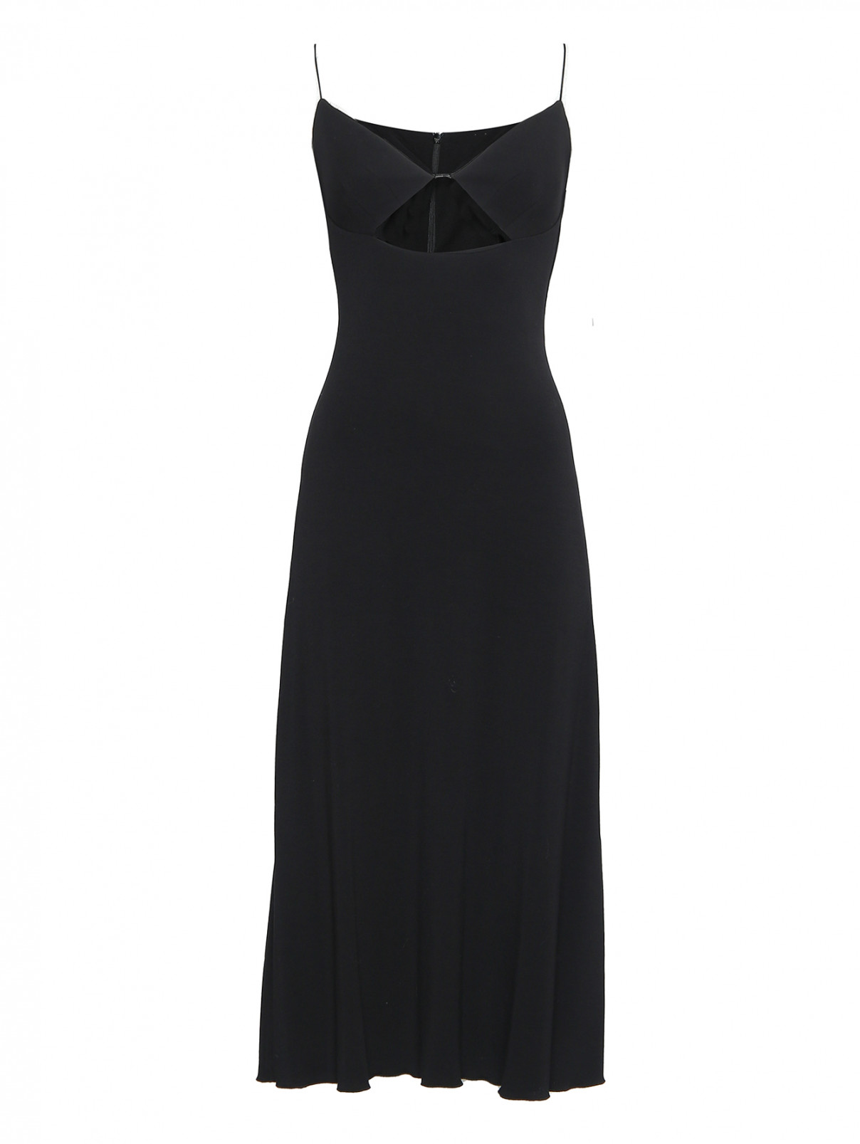 Платье из трикотажа с вырезом Liviana Conti  –  Общий вид  – Цвет:  Черный
