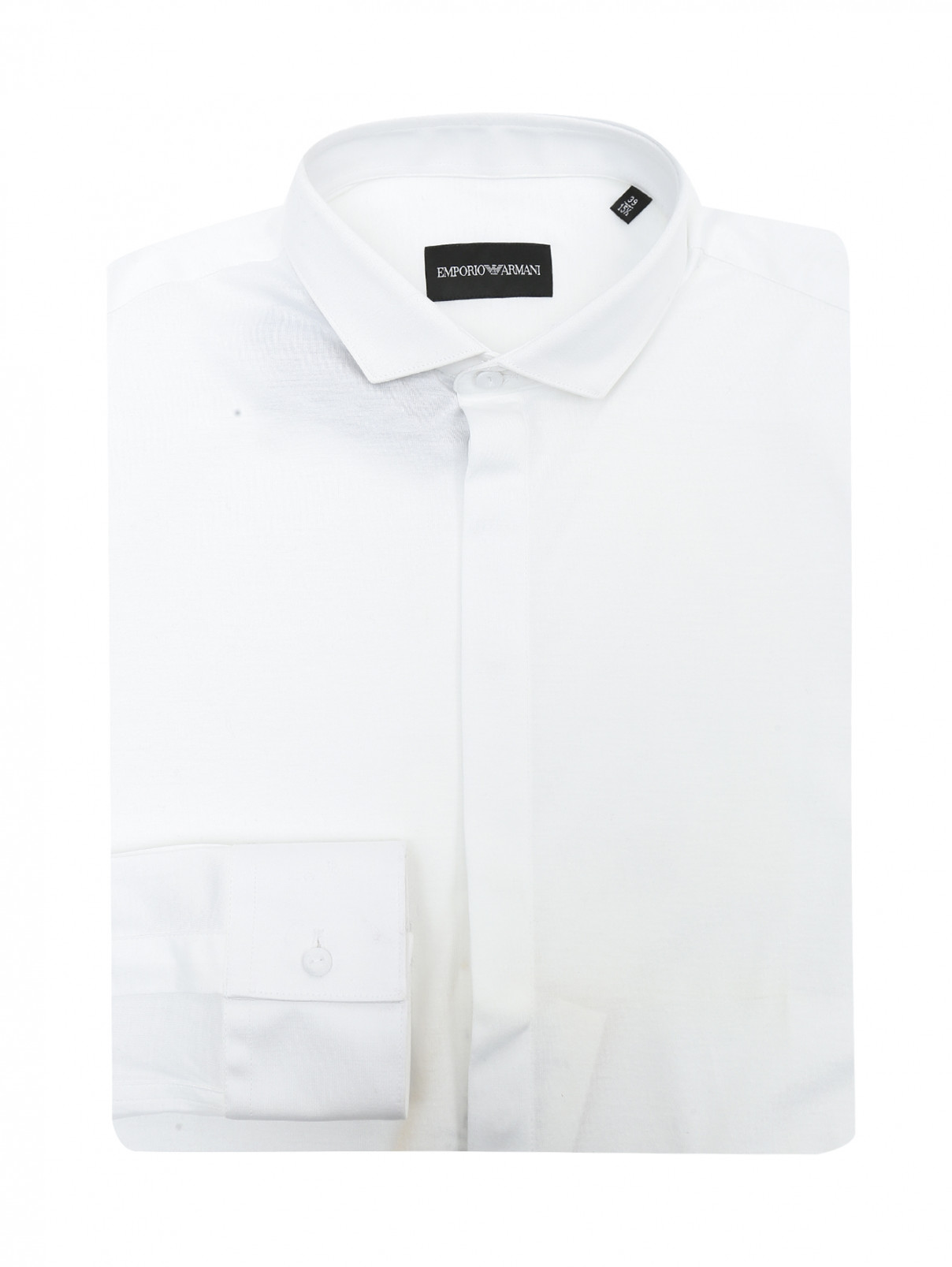 Рубашка из хлопка Emporio Armani  –  Общий вид  – Цвет:  Белый