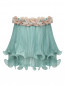 Гофрированная юбка-мини с цветочным декором Miss Blumarine  –  Общий вид