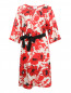 Платье из шелка с цветочным узором Voyage by Marina Rinaldi  –  Общий вид