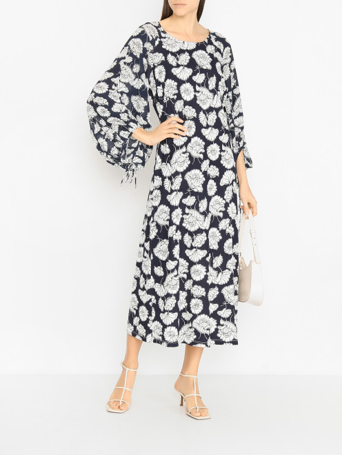 Трикотажное платье-миди с узором Weekend Max Mara - МодельОбщийВид