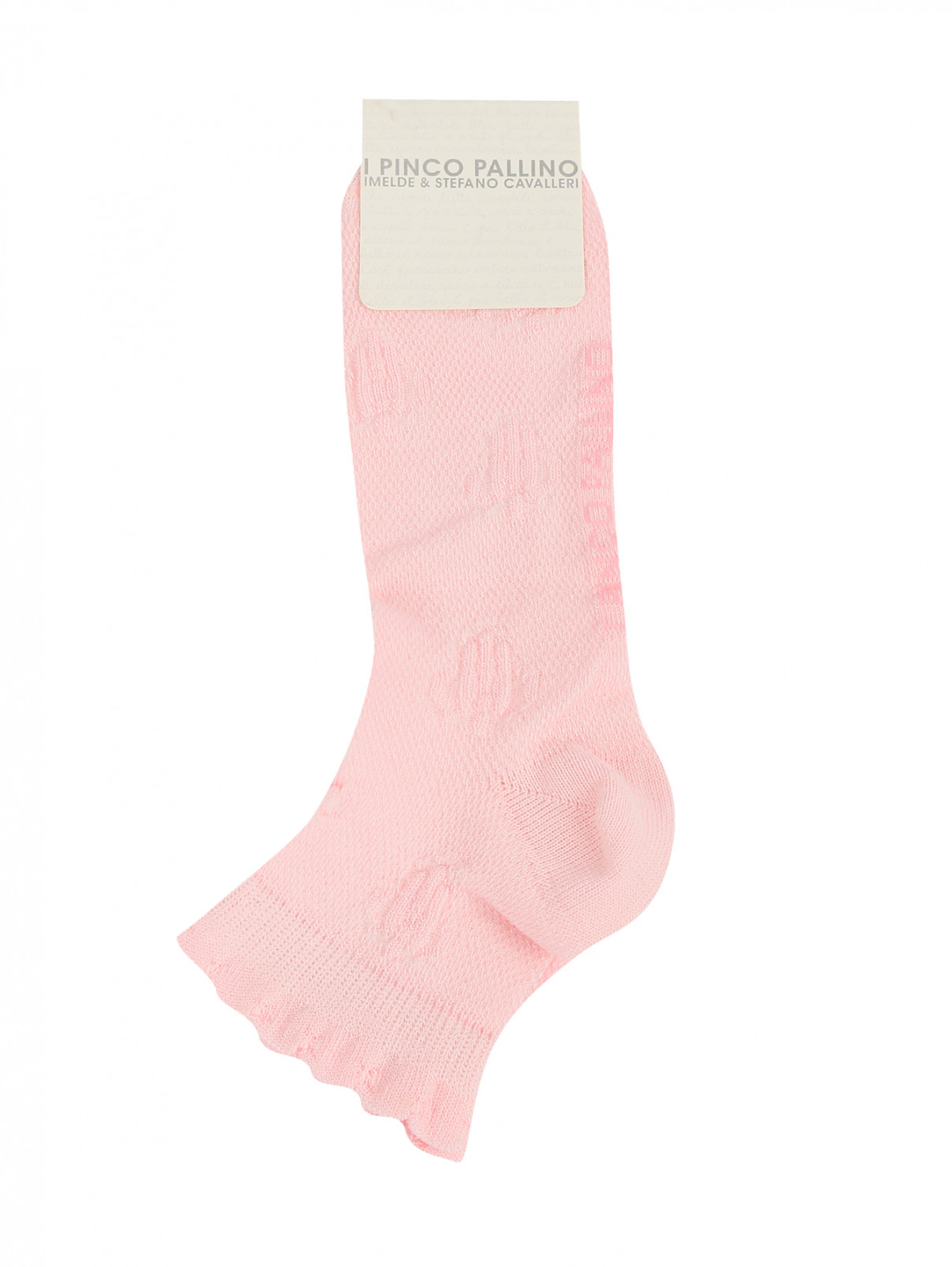 Носки из хлопка с ажурным краем I Pinco Pallino  –  Общий вид  – Цвет:  Розовый