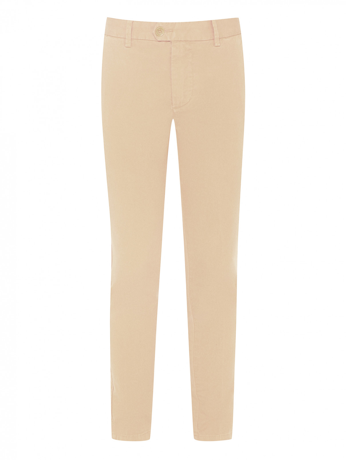 Однотонные брюки из денима Il Gufo  –  Общий вид  – Цвет:  Бежевый