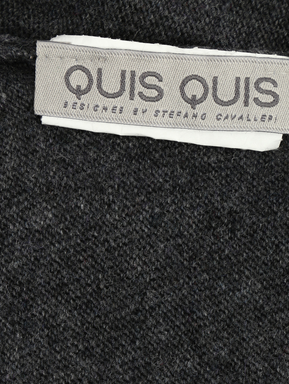 Шапка-капюшон из шерсти мелкой вязки Quis Quis  –  Деталь  – Цвет:  Серый
