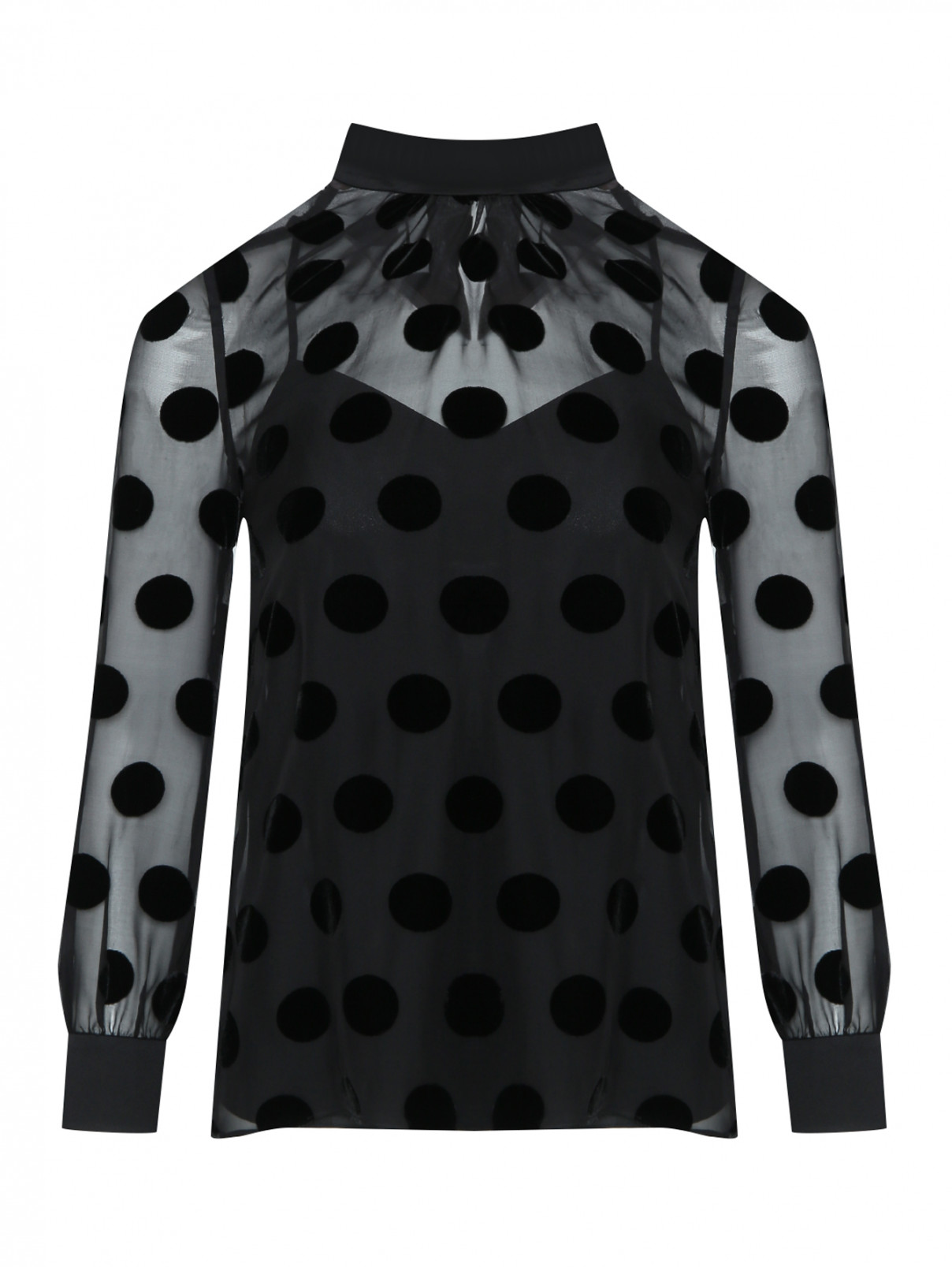 Блуза из смесового шелка Paul Smith  –  Общий вид  – Цвет:  Черный