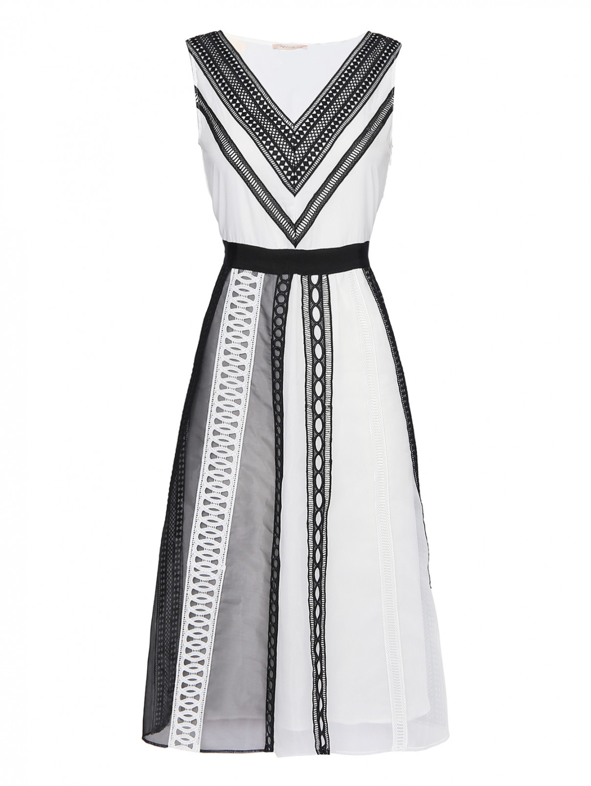Платье-миди с V-образным вырезом PennyBlack  –  Общий вид  – Цвет:  Мультиколор