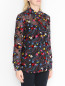 Блуза из смешанного шелка с узором Moschino Boutique  –  МодельВерхНиз