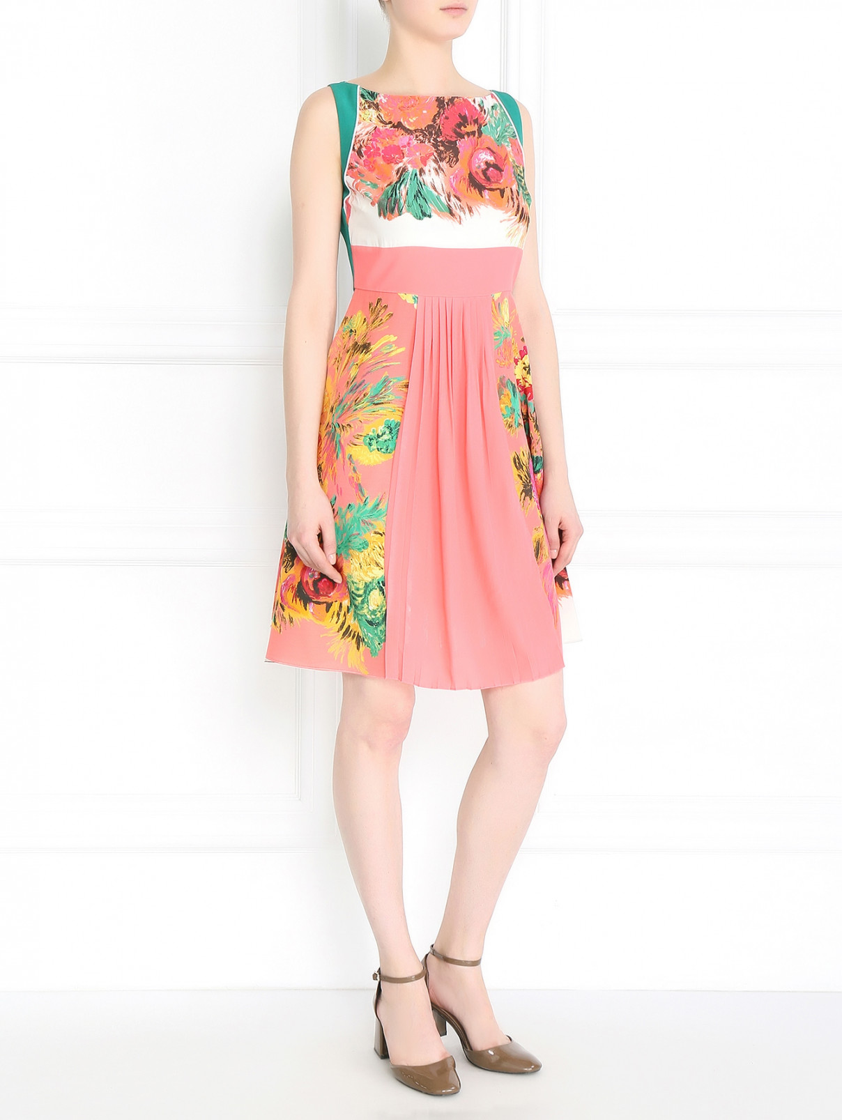 Платье из шелка с цветочным узором Antonio Marras  –  Модель Общий вид  – Цвет:  Мультиколор