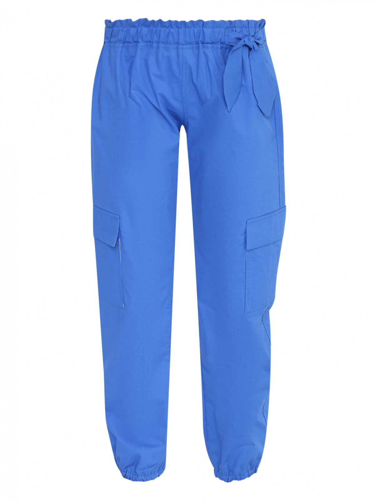 Хлопковые брюки с завязками Aletta  –  Общий вид  – Цвет:  Синий