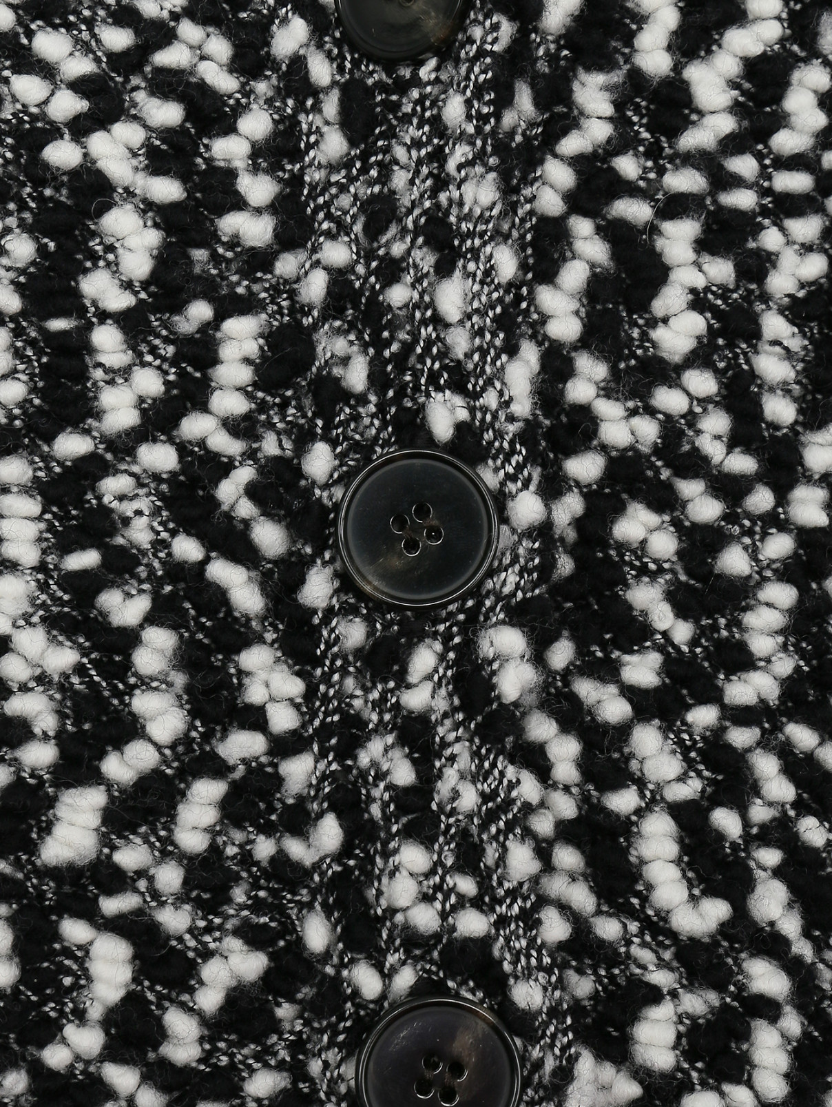 Кардиган из шерсти с узором Marina Rinaldi  –  Деталь  – Цвет:  Черный