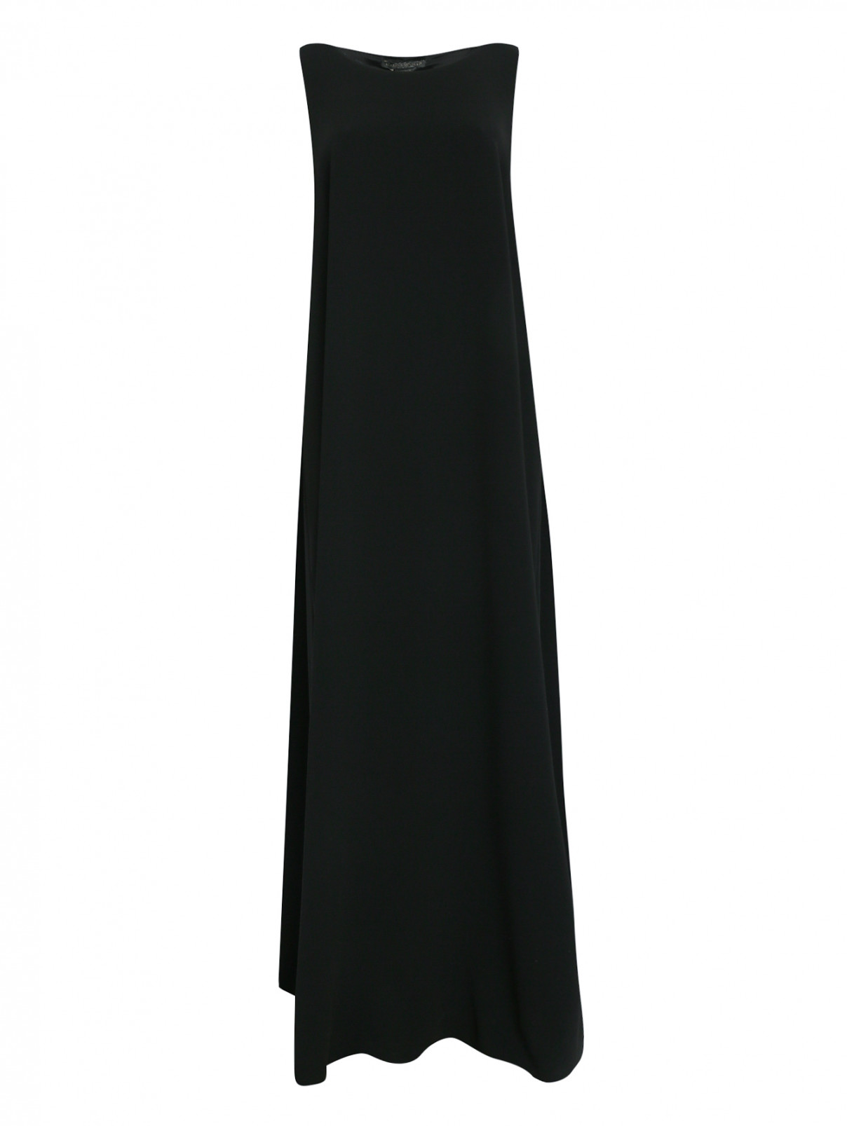 Платье-макси прямого кроя Marina Rinaldi  –  Общий вид  – Цвет:  Черный