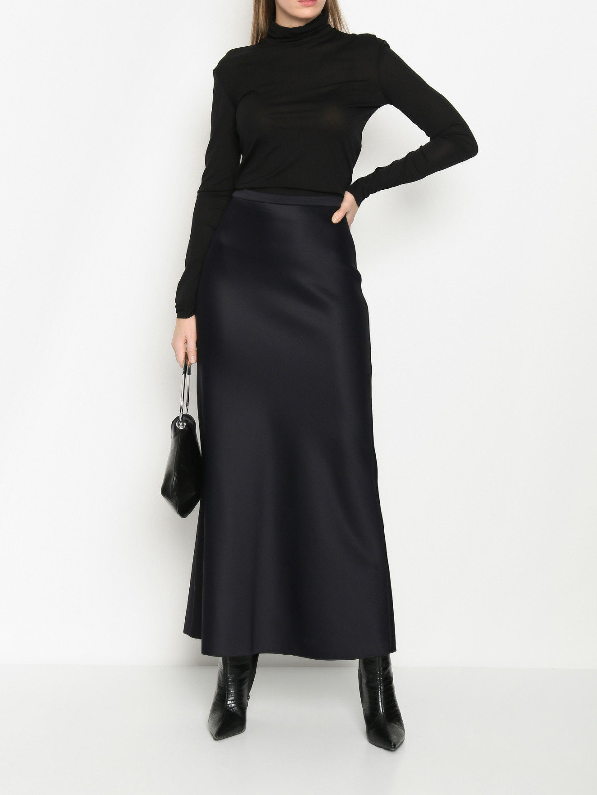 Юбка-макси из плотного трикотажа Max Mara  –  МодельОбщийВид  – Цвет:  Черный