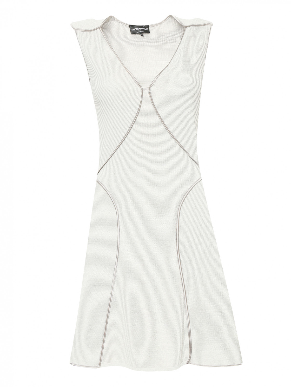Платье-футляр из хлопка Emporio Armani  –  Общий вид  – Цвет:  Серый