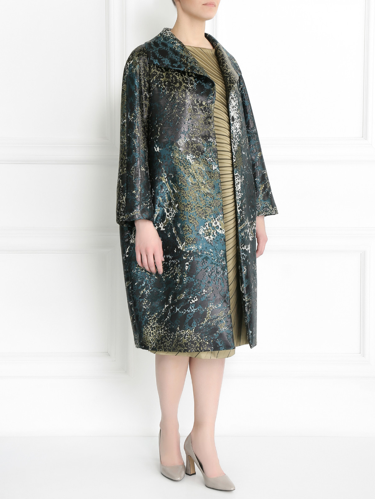 Пальто прямого кроя с абстрактным узором Marina Rinaldi  –  Модель Общий вид  – Цвет:  Узор