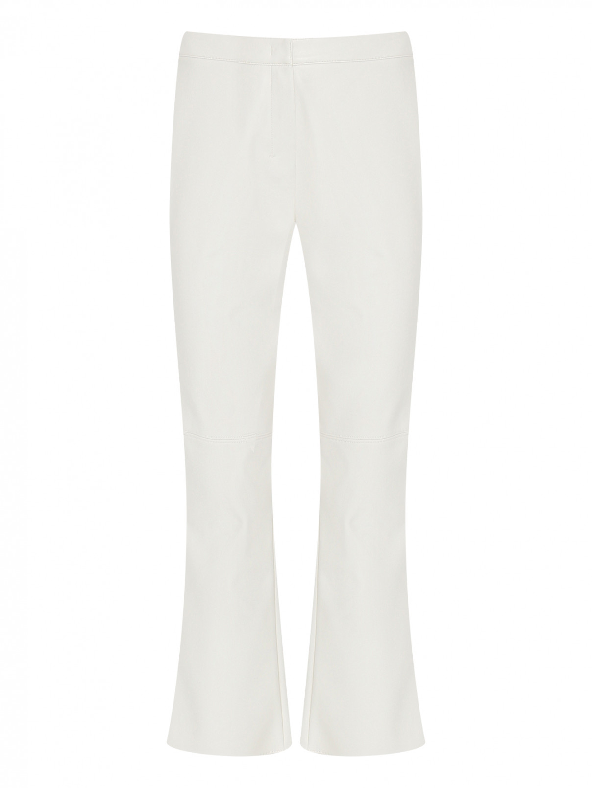 Однотонные брюки из эко-кожи Max Mara  –  Общий вид  – Цвет:  Белый