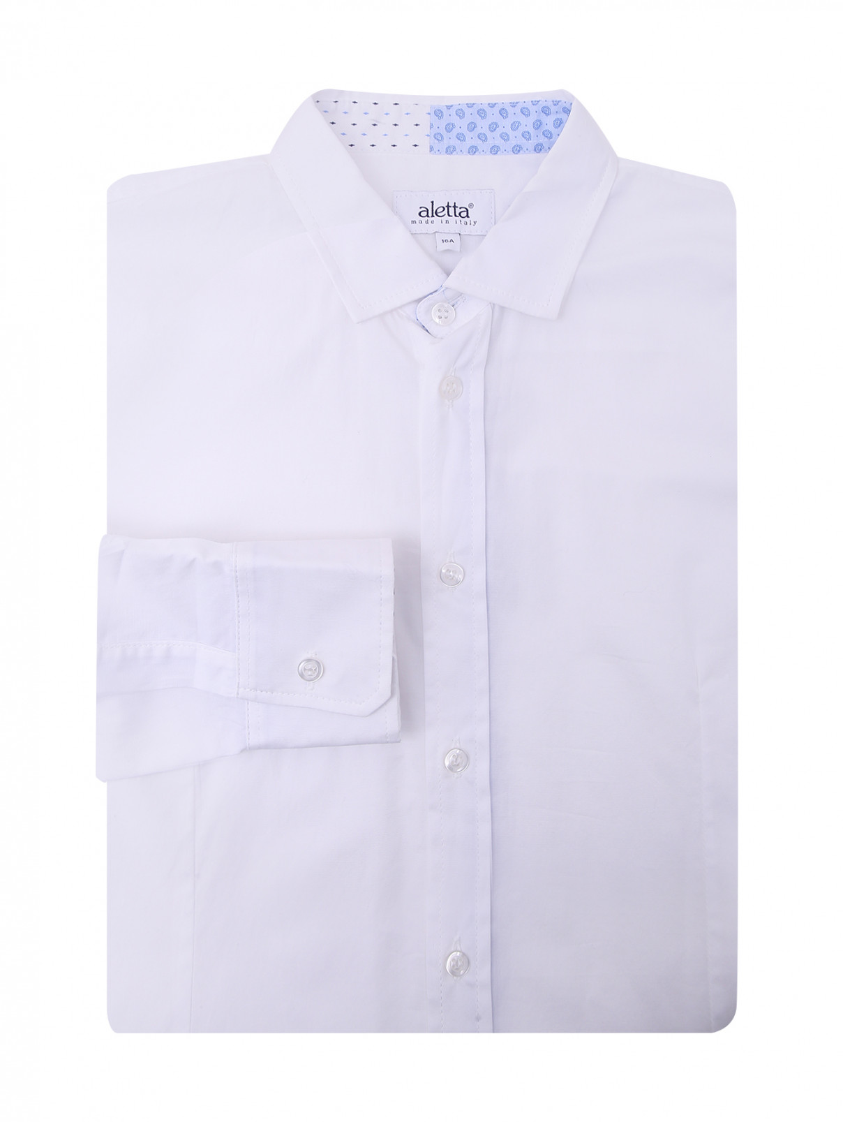 Однотонная рубашка из хлопка Aletta Couture  –  Общий вид  – Цвет:  Белый