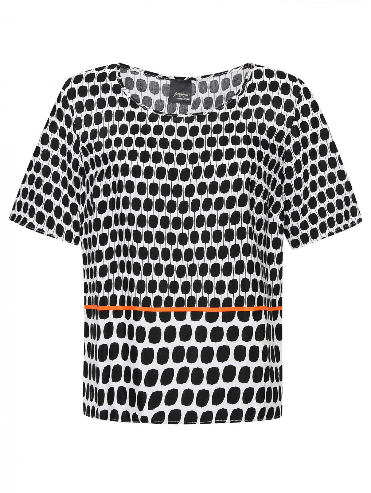 Блуза с контрастным узором Persona by Marina Rinaldi  –  Общий вид  – Цвет:  Узор