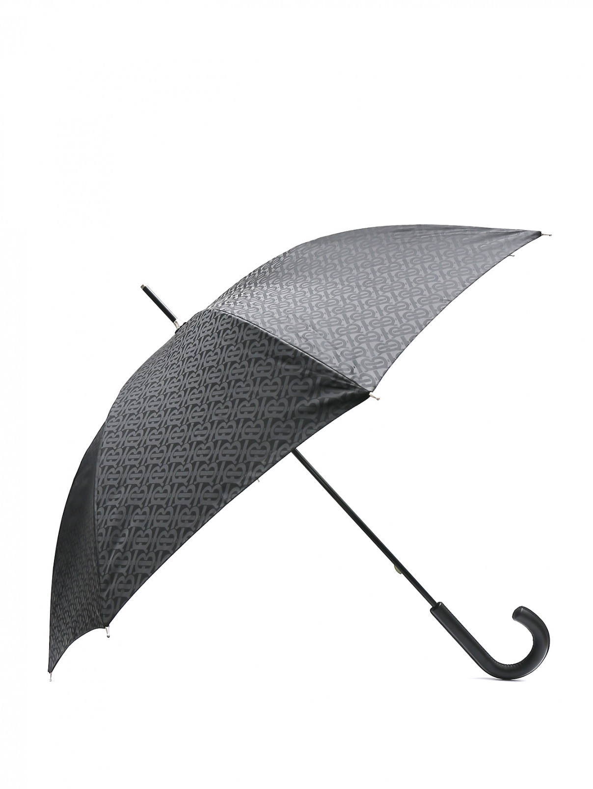 Зонт-трость с узором Burberry  –  Общий вид  – Цвет:  Черный