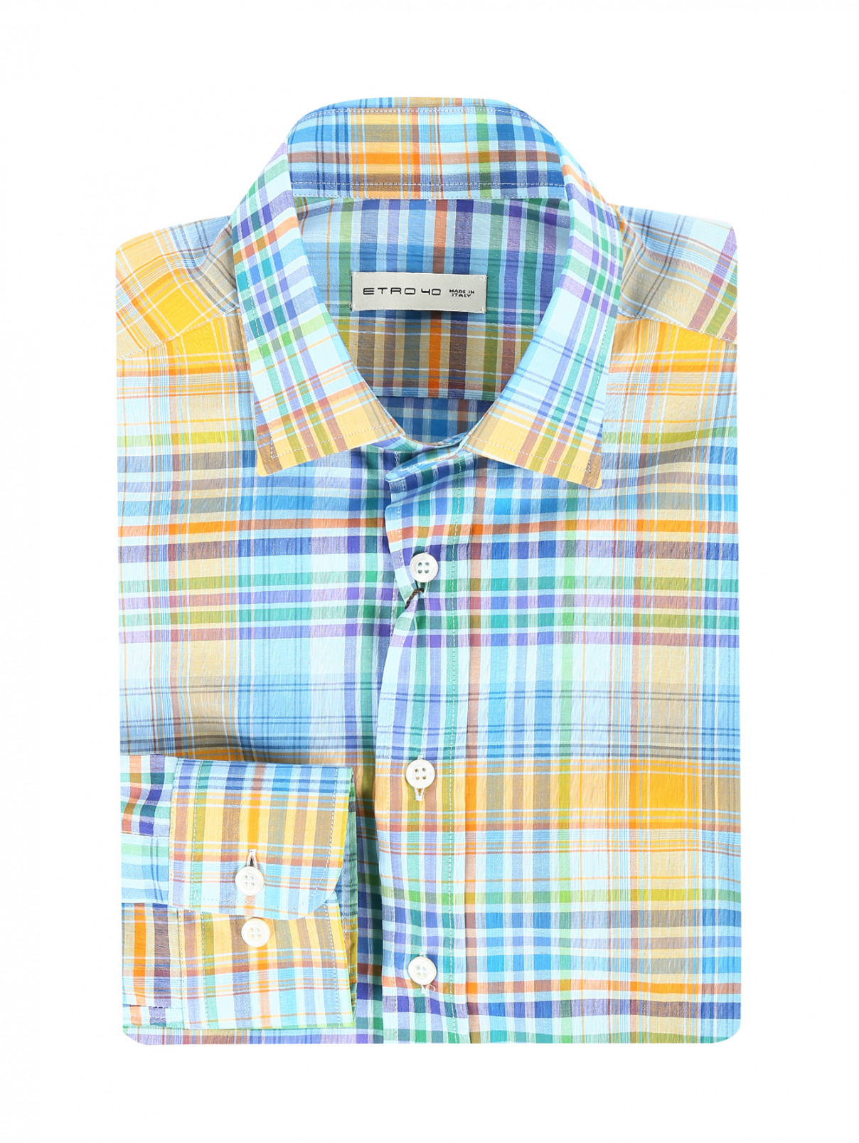 Рубашка из хлопка с узором "клетка" Etro  –  Общий вид  – Цвет:  Мультиколор
