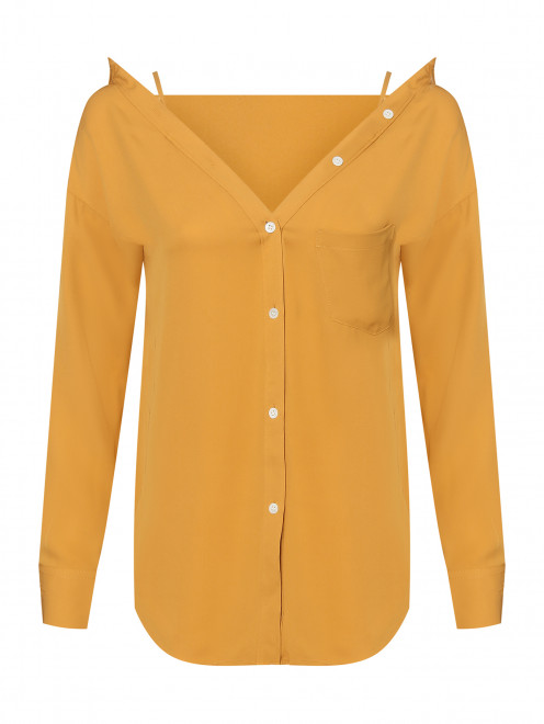 Блуза из шелка со спущенными плечами Theory - Общий вид