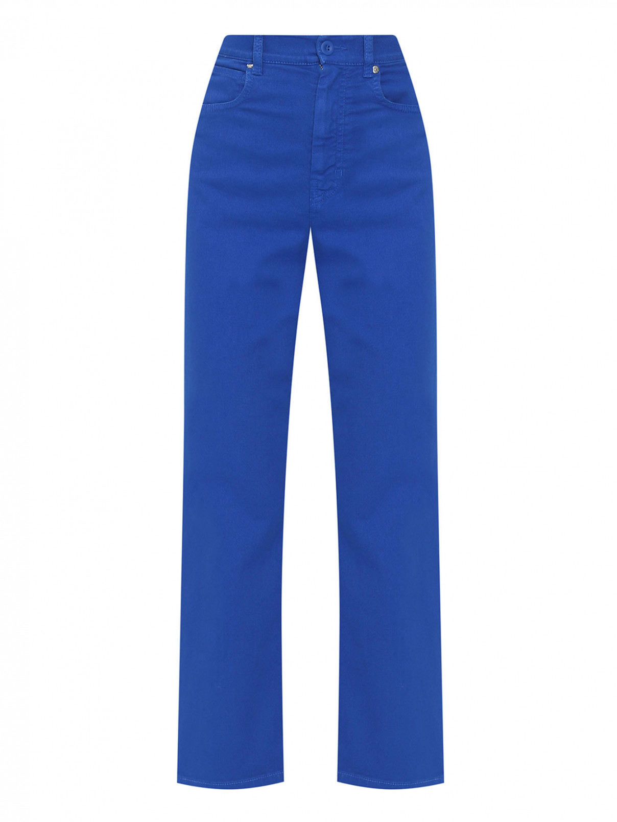 Однотонные джинсы из хлопка Weekend Max Mara  –  Общий вид  – Цвет:  Синий