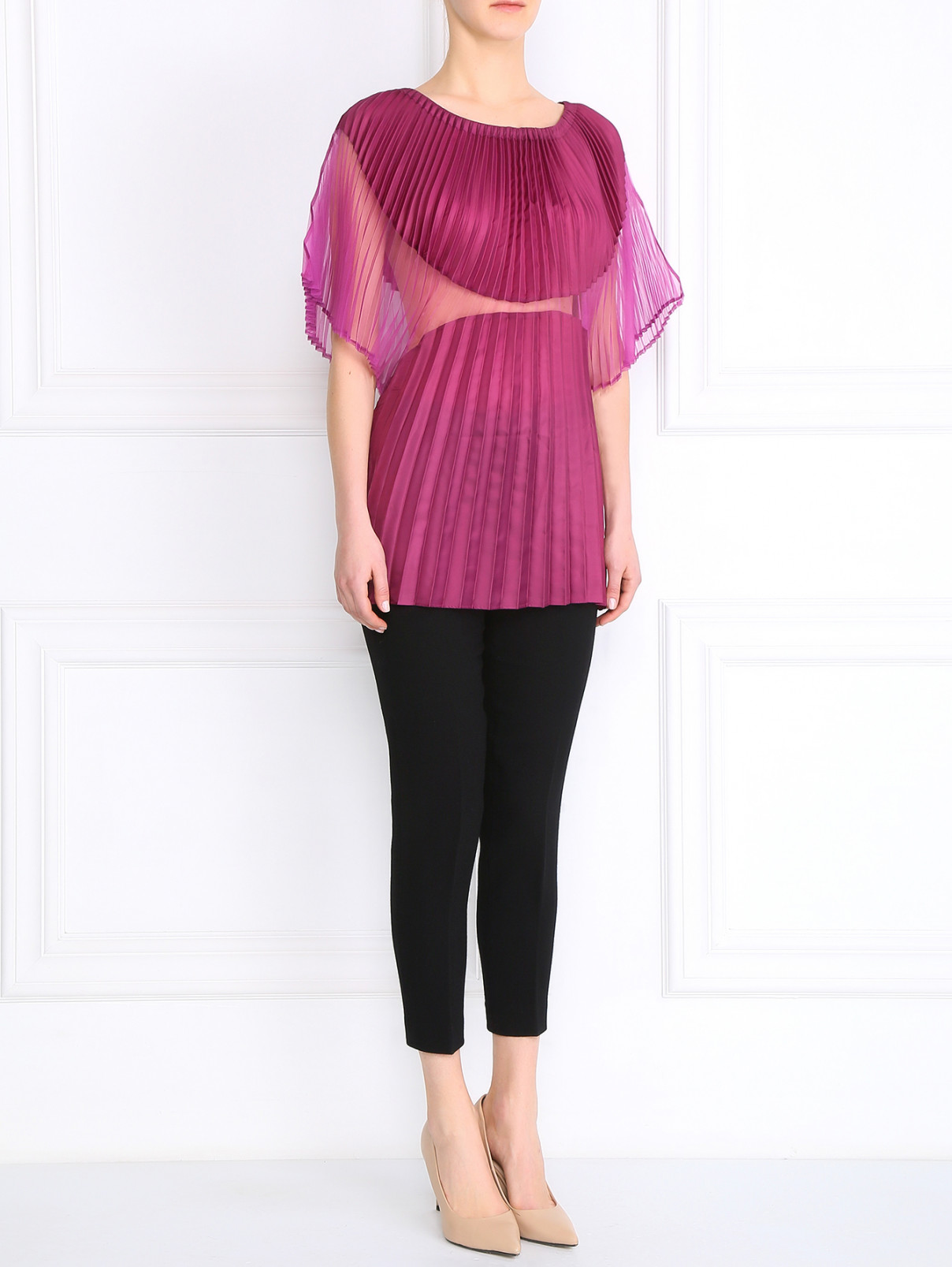 Блуза-плиссе Jean Paul Gaultier  –  Модель Общий вид  – Цвет:  Фиолетовый