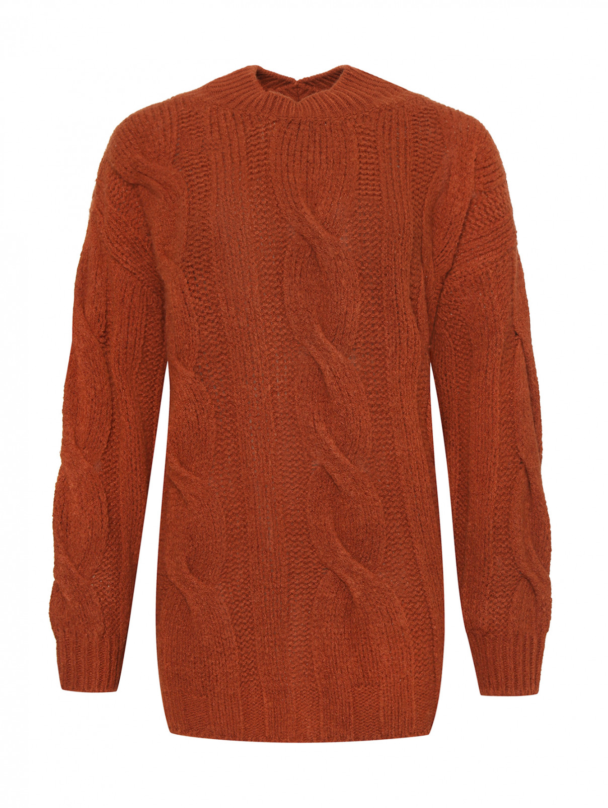 Джемпер из шерсти крупной вязки Max&Co  –  Общий вид  – Цвет:  Коричневый
