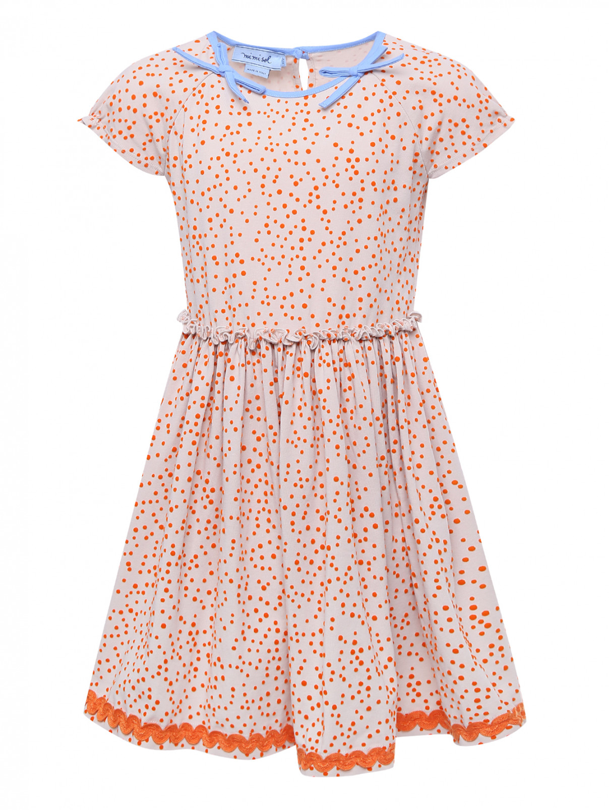 Трикотажное платье с фактурным узором MiMiSol  –  Общий вид  – Цвет:  Бежевый