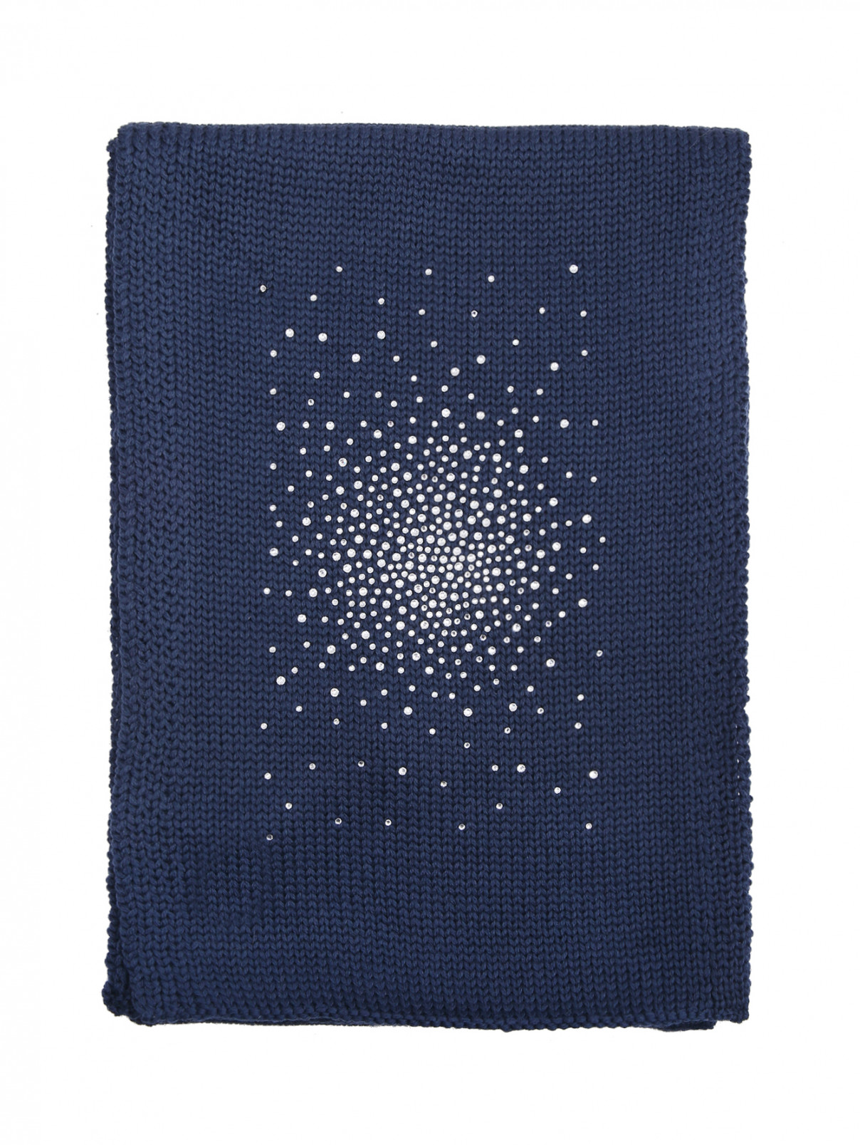 Однотонный шарф со стразами Catya  –  Общий вид  – Цвет:  Синий