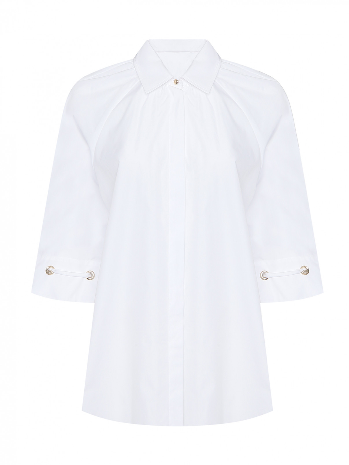 Блуза из хлопка с рукавами 3/4 Max Mara  –  Общий вид  – Цвет:  Белый