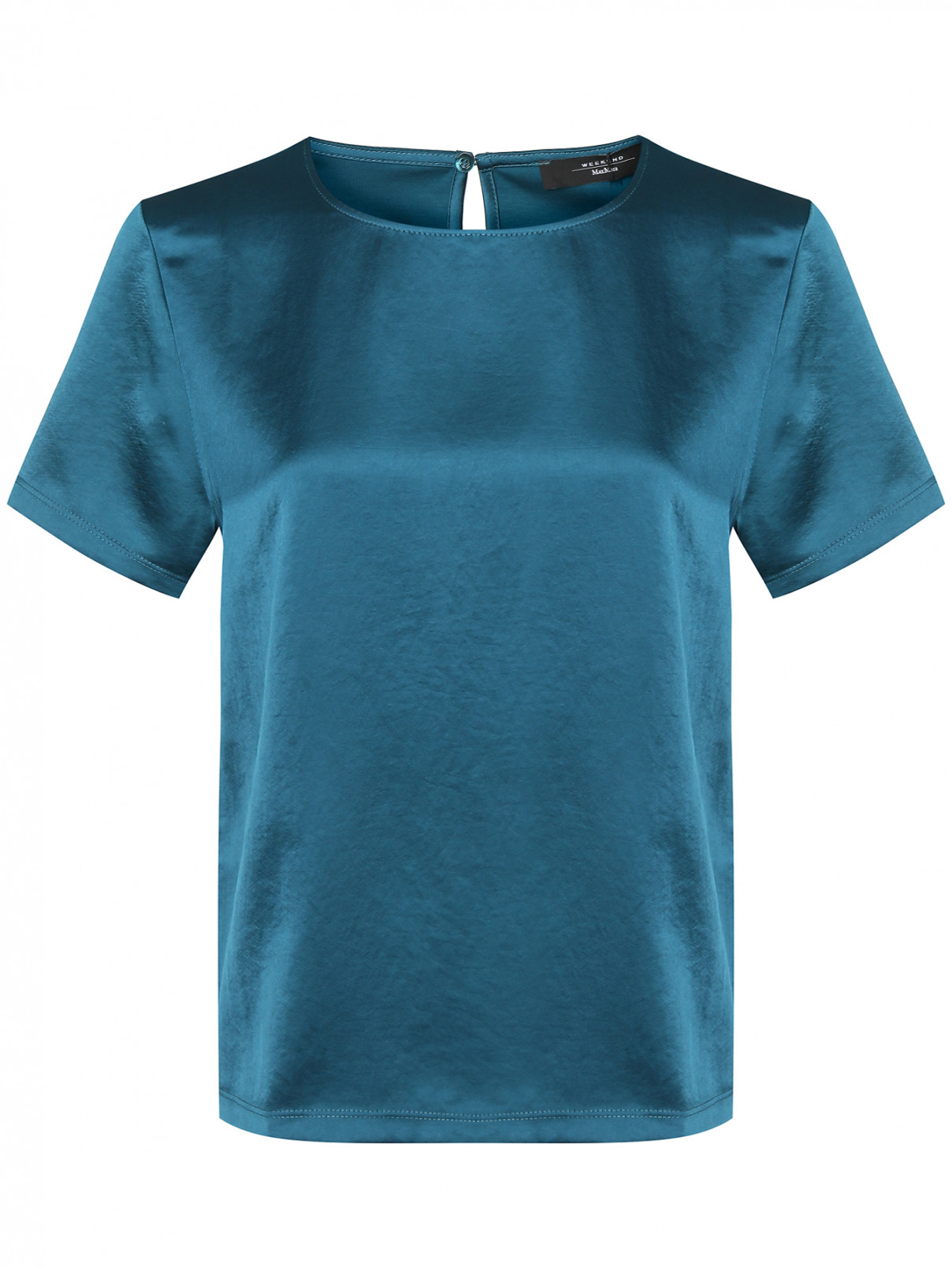 Блуза базовая с короткими рукавами Weekend Max Mara  –  Общий вид  – Цвет:  Зеленый