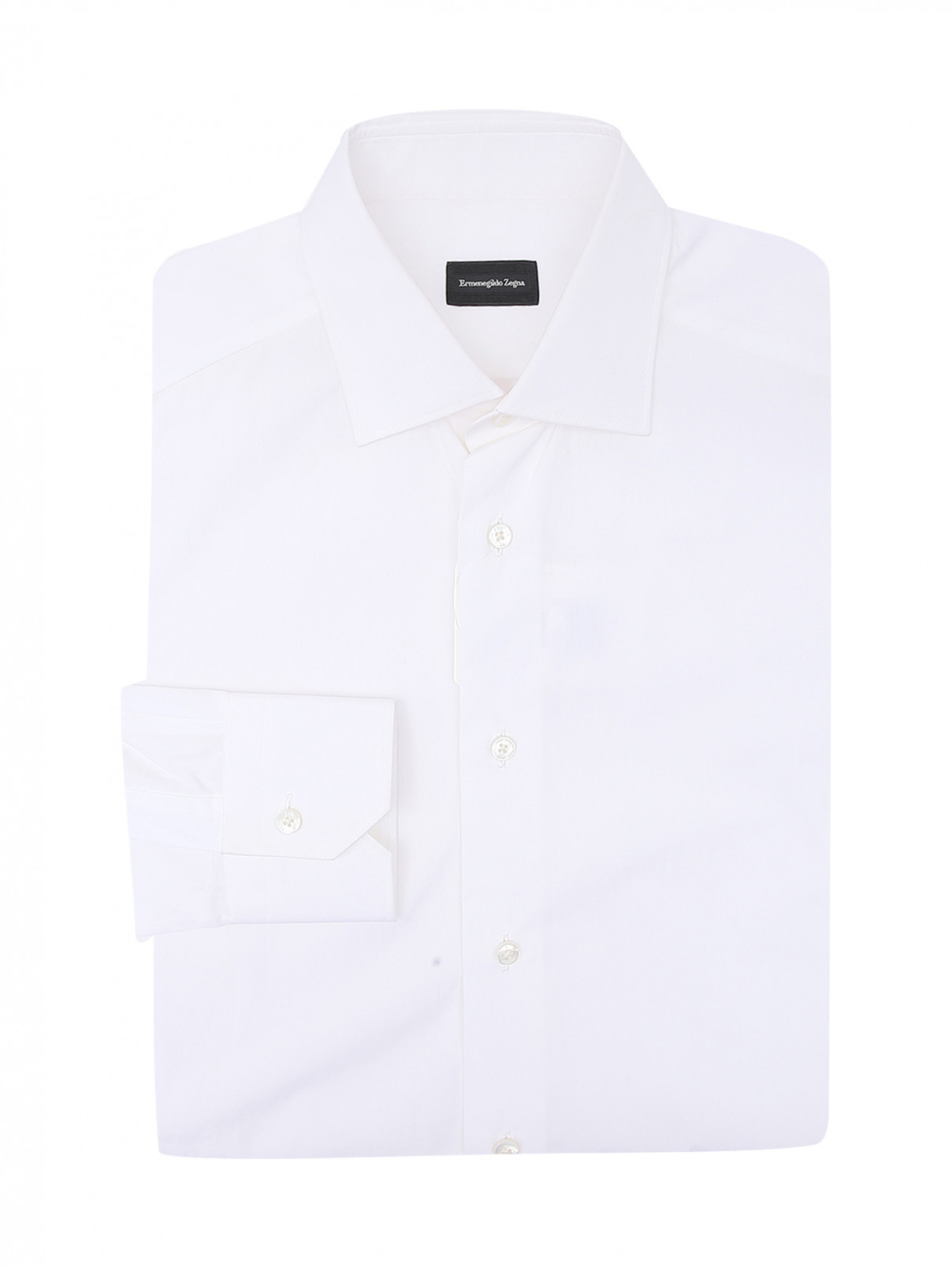Рубашка из хлопка Ermenegildo Zegna  –  Общий вид  – Цвет:  Белый